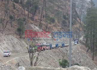 कर्णाली करिडोरको हुम्ला खण्डको खच्चा सडक अवरुद्ध