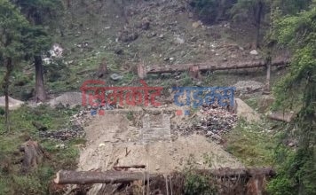 एकातिर सीमा बिबाद अर्कोतर्फ दुई जिल्लाका स्थानीय मिलेर झोलुङ्गे पुल निर्माण