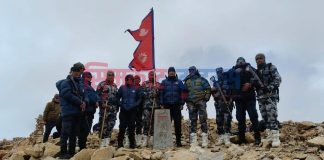 सशस्त्र प्रहरीद्धारा नेपाल र चीनबिचका सिमा स्तम्भको अनुगमन