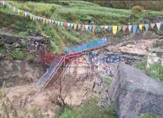 अचानक लिमीको तीलमा आएको बाढीले भौतिक संरचनाको क्षेती